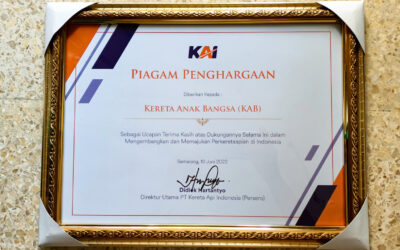 Piagam Penghargaan dari PT Kereta Api Indonesia